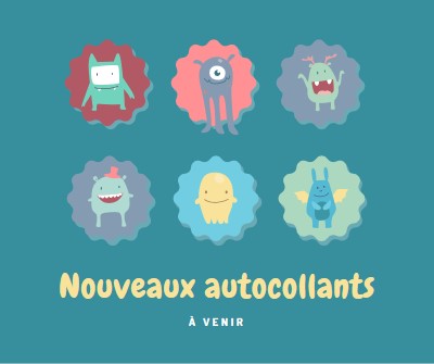 Nouveaux autocollants bientôt disponibles blue whimsical-color-block