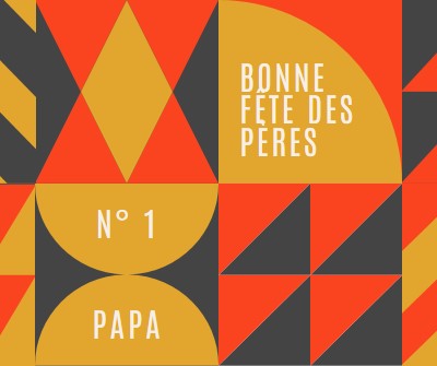 Père numéro un orange modern-geometric-&-linear