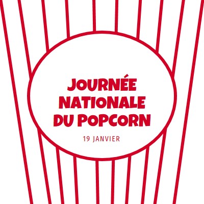 Journée nationale du maïs pop-corn white whimsical-line