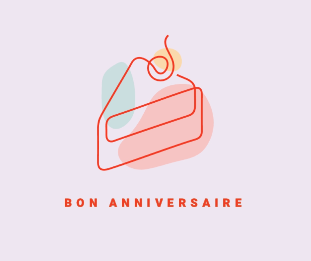 Une tranche de joyeux anniversaire purple whimsical-line