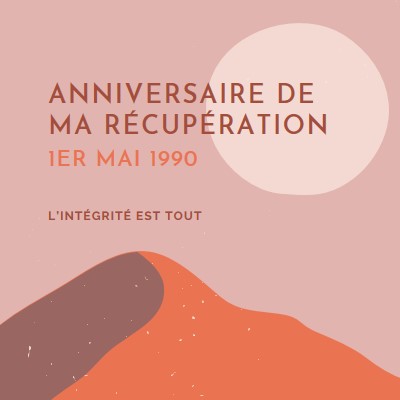 Anniversaire de ma récupération pink organic-boho