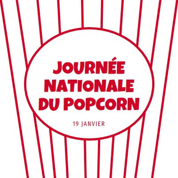 Journée nationale du maïs pop-corn white whimsical-line