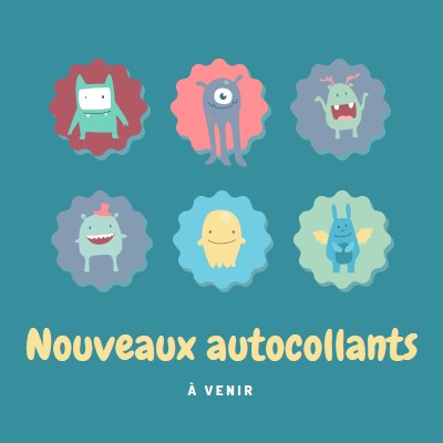 Nouveaux autocollants bientôt disponibles blue whimsical-color-block