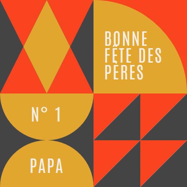 Père numéro un orange modern-geometric-&-linear