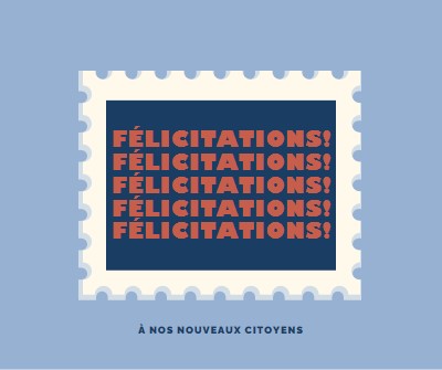 Félicitations à nos nouveaux citoyens blue modern-simple