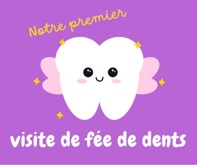 Première visite de fée de dents purple whimsical-color-block