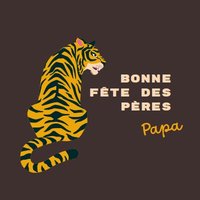 Bonne fête des Pères, papa brown whimsical-color-block