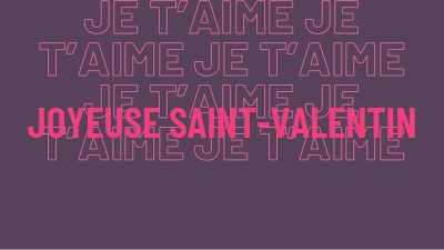 Je t’aime, Saint-Valentin purple modern-bold