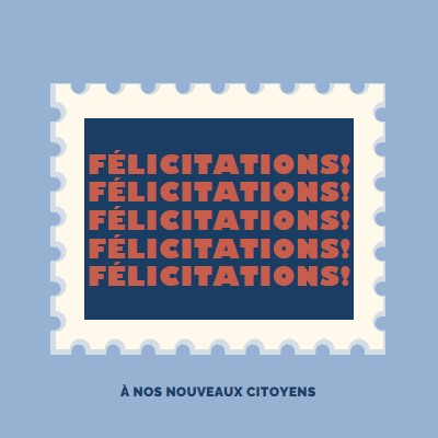 Félicitations à nos nouveaux citoyens blue modern-simple