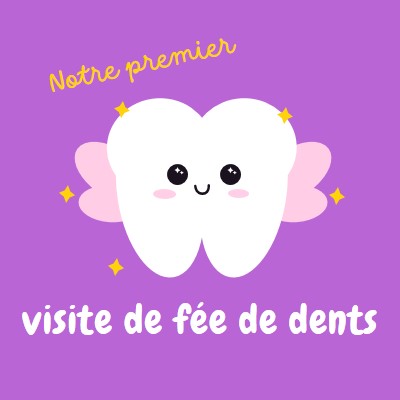 Première visite de fée de dents purple whimsical-color-block