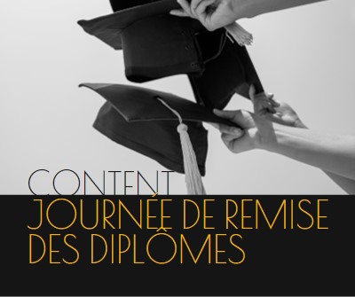 Bonne journée de remise des diplômes black modern-simple