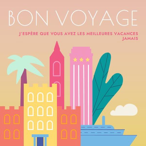 Bon voyage pink modern-color-block