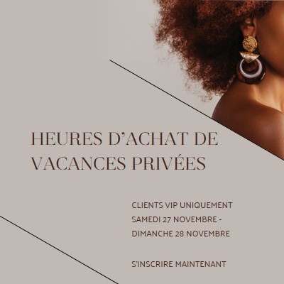 Heures d’achat des fêtes privées gray modern-simple