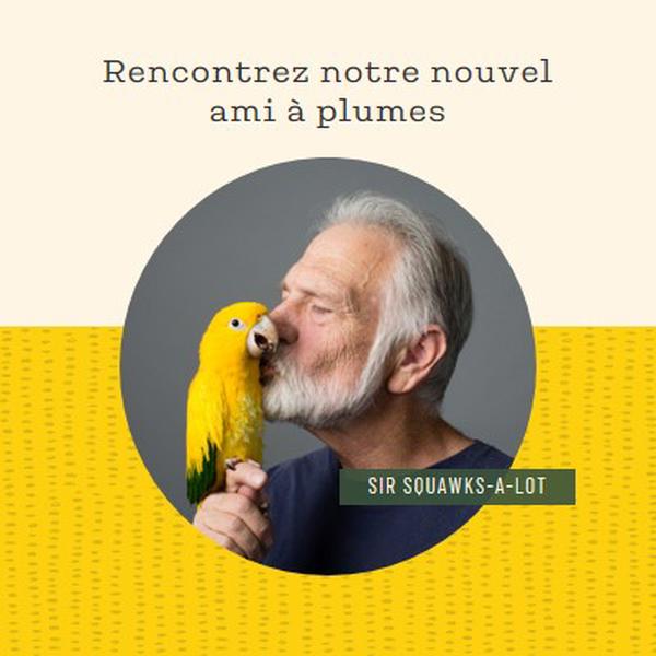 Oiseau dans la main yellow organic-simple