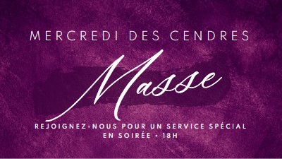 Messe du mercredi des Cendres purple modern-simple