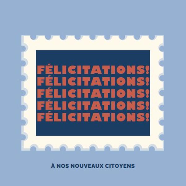 Félicitations à nos nouveaux citoyens blue modern-simple