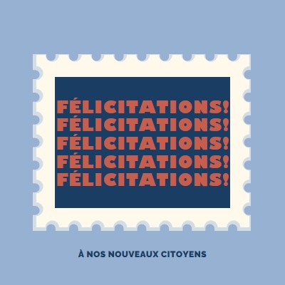 Félicitations à nos nouveaux citoyens blue modern-simple