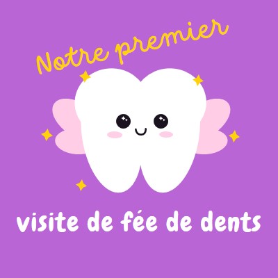 Première visite de fée de dents purple whimsical-color-block