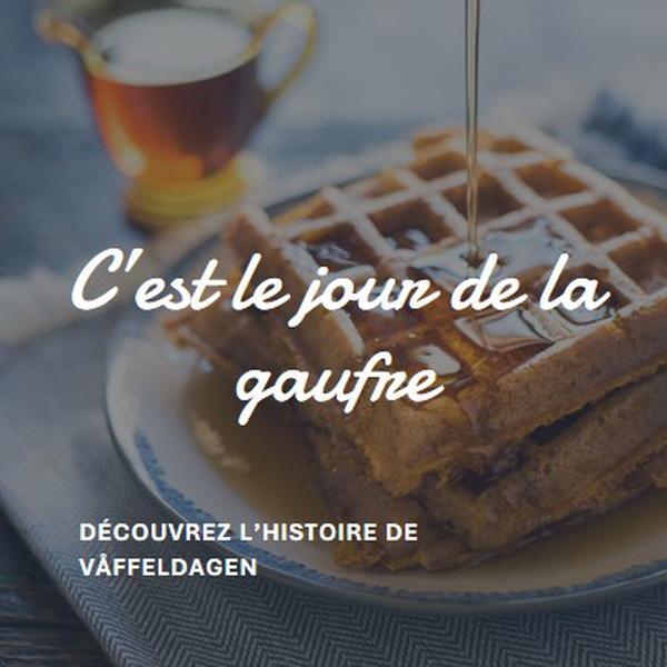 C’est le jour de la gaufre blue modern-simple