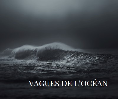 Vagues sombres de l’océan gray modern-simple