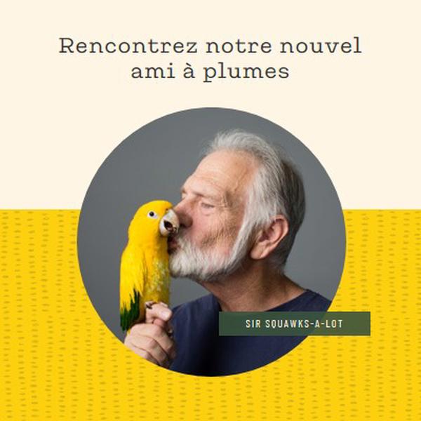 Oiseau dans la main yellow organic-simple