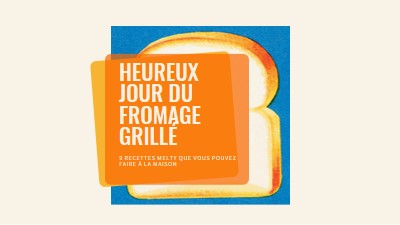 Heureux jour du fromage grillé orange modern-bold