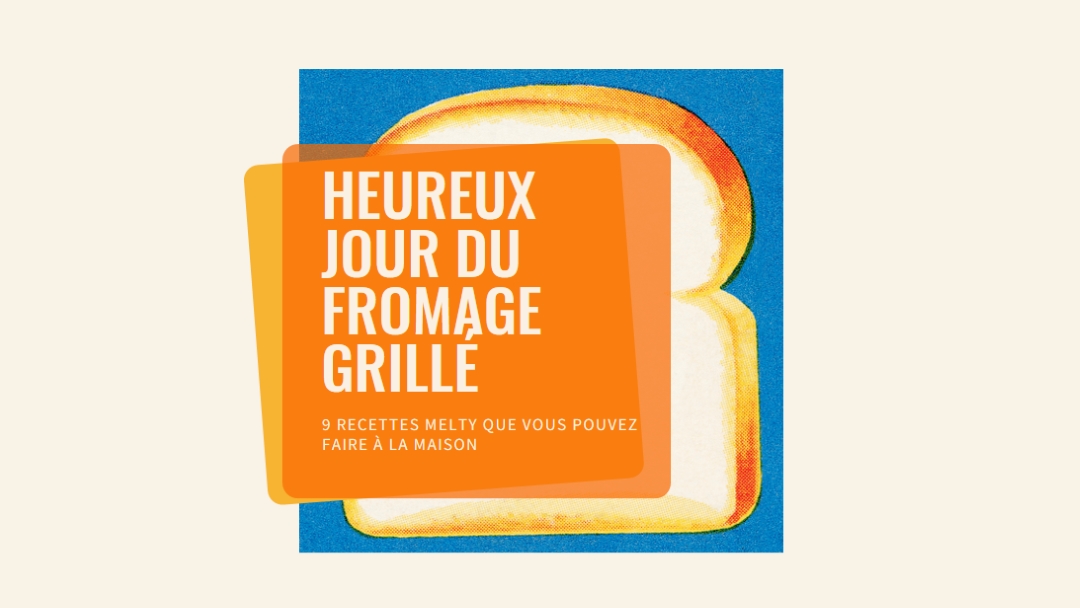 Heureux jour du fromage grillé orange modern-bold