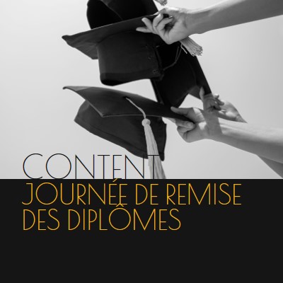 Bonne journée de remise des diplômes black modern-simple