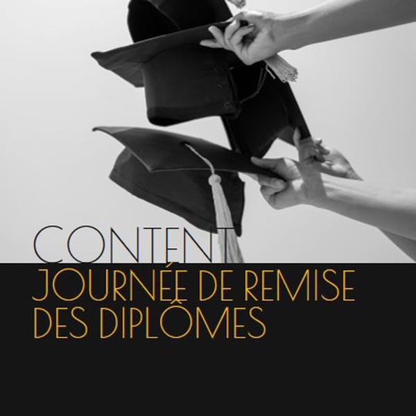 Bonne journée de remise des diplômes black modern-simple