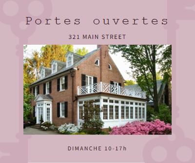 Maison en brique portes ouvertes pink modern-simple