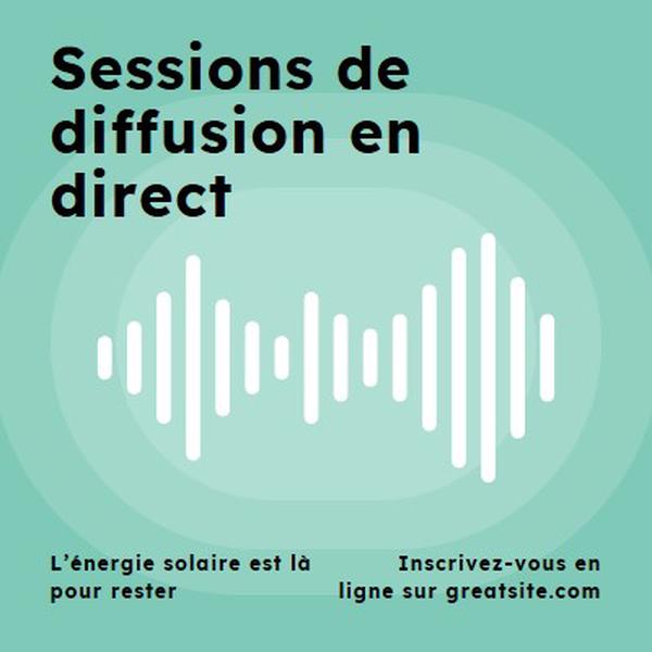 Sessions de diffusion en direct green modern-simple