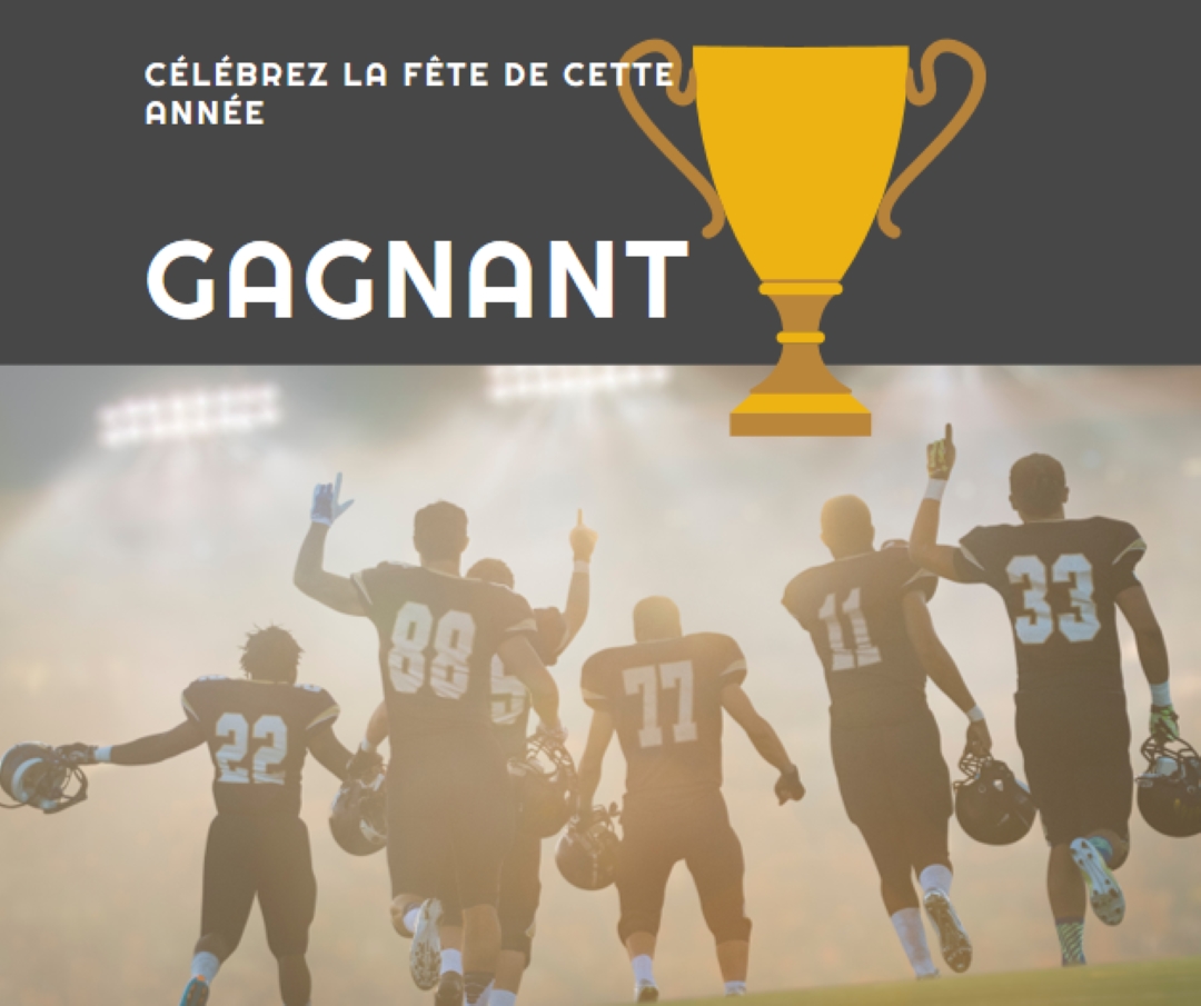 Célébrez le gagnant blue modern-simple