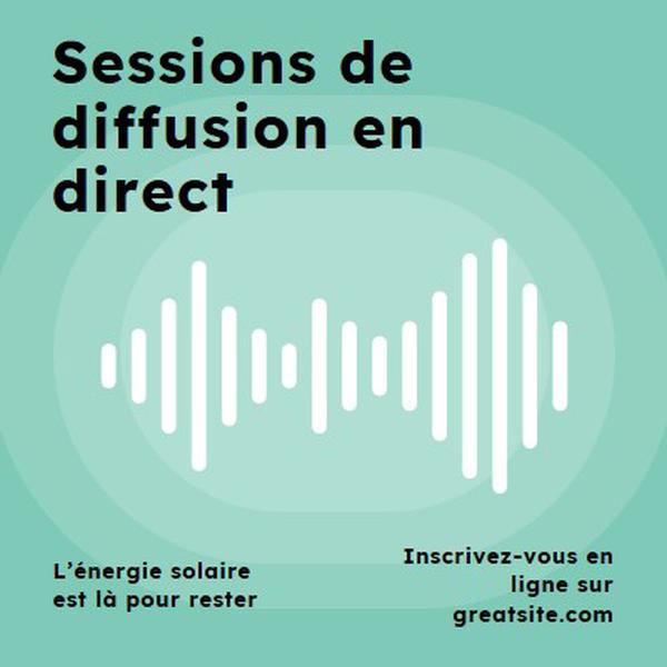 Sessions de diffusion en direct green modern-simple