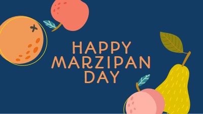 Happy Marzipan Day blue whimsical-line