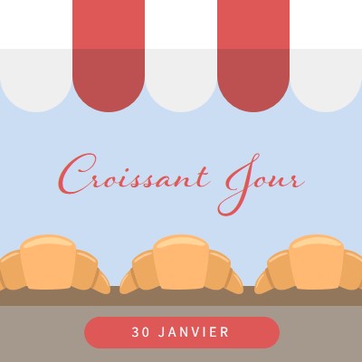 Croissant Jour blue whimsical-color-block