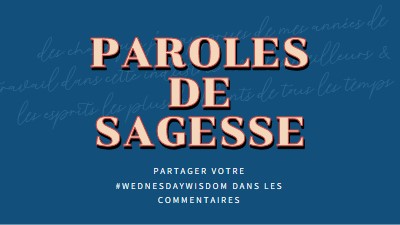 Parole aux sages blue modern-simple