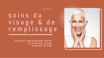 Vente de soins pour le visage et de remplissage orange modern-geometric-&-linear