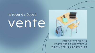 Vente de retour à l’école blue modern-simple