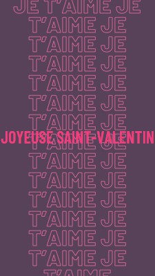 Je t’aime, Saint-Valentin purple modern-bold