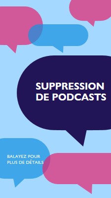 Suppression du podcast maintenant blue modern-color-block