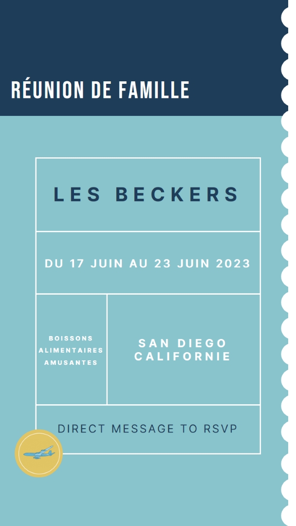 Billet pour la réunion blue modern-bold