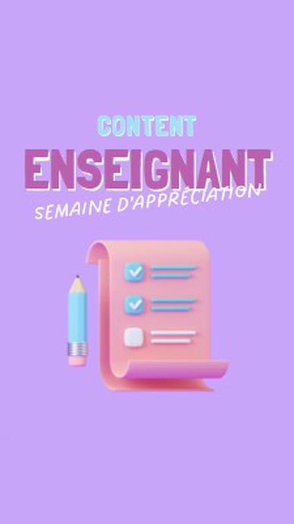 Semaine d’appréciation des enseignants purple whimsical-color-block