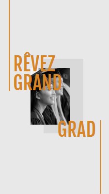 Rêvez grand, diplômé gray modern-bold