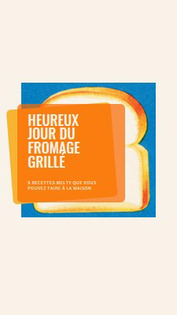 Heureux jour du fromage grillé orange modern-bold