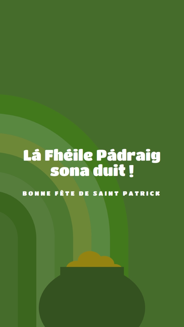 Bonne Fête de la Saint-Patrick green vintage-retro