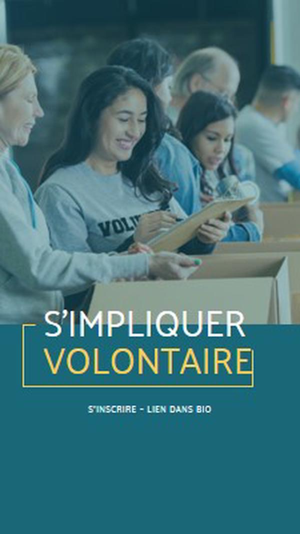 Nous allons encourager les bénévoles blue modern-simple