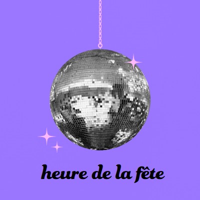 Fête à chaque occasion purple simple,collage,disco,fun,playful,photo