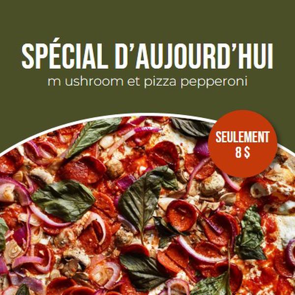 Pizza spéciale d’aujourd’hui green modern,bold,photo