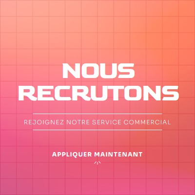 Nous recrutons - rejoignez-nous ! pink simple,bold,gradient,grid,minimal,bright