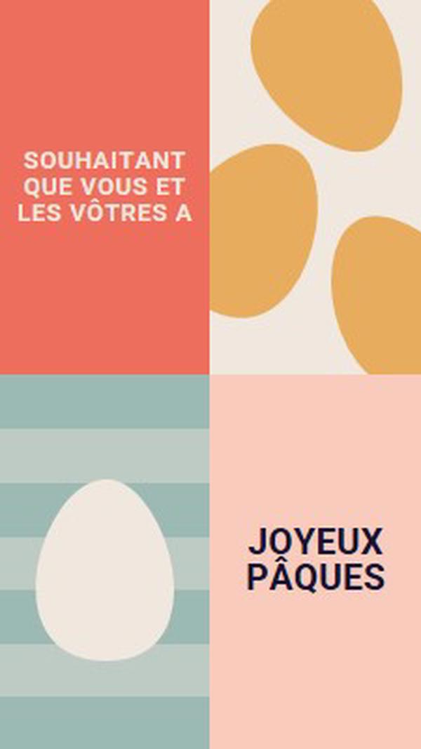 Joyeux Pâques à vous et aux vôtres orange modern-color-block